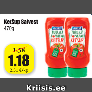 Allahindlus - Ketšup Salvest 470 g