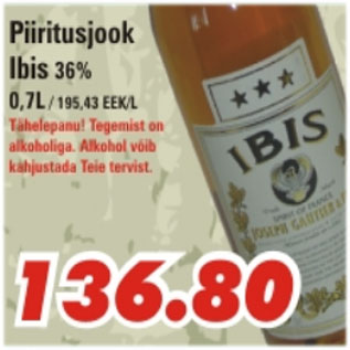 Allahindlus - Piiritusjook Ibis