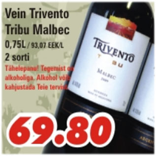 Allahindlus - Vein Trivento Tribu Malbec