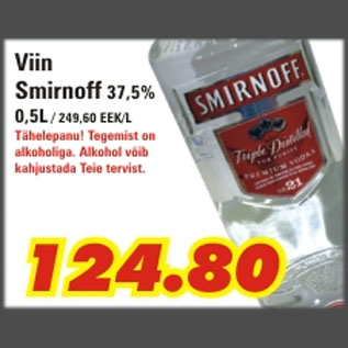 Allahindlus - Viin Smirnoff