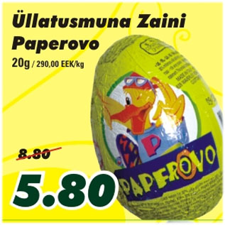 Allahindlus - Üllatusmuna Zaini Paperovo