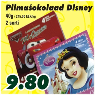 Allahindlus - Piimašokolaad Disney