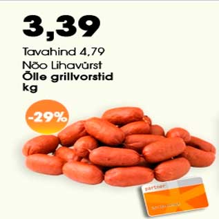 Allahindlus - Nõo Lihavürst Õlle grillvorstid kg