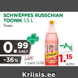 Allahindlus - SCHWEPPES RUSSCHIAN TOONIK 1,5 L