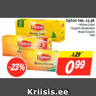 Allahindlus - Lipton tee, 25 pk