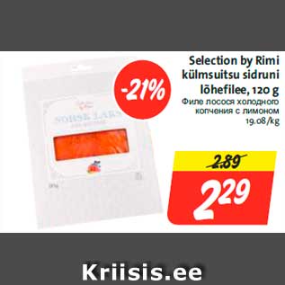 Allahindlus - Selection by Rimi külmsuitsu sidruni lõhefilee, 120 g