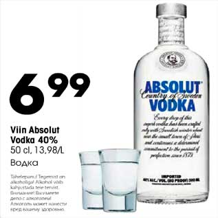 Allahindlus - Viin Absolut Vodka