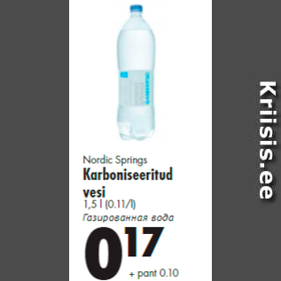 Allahindlus - Nordic Springs Karboniseeritud vesi 1,5 l