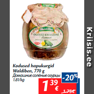 Allahindlus - Kodused hapukurgid Waldiben, 770 g