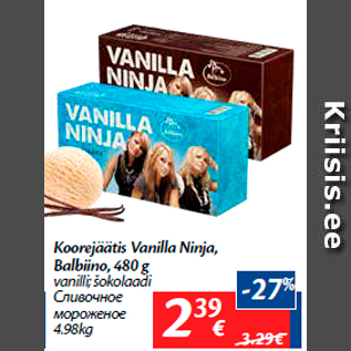 Allahindlus - Koorejäätis Vanilla Ninja, Balbiino, 480 g