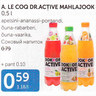 Allahindlus - A.LE COQ DR.ACTIVE MAHLAJOOK 0,5 L