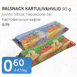 Allahindlus - BALSNACK KARTULIVAHVLID 90 G