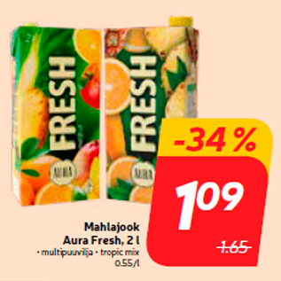 Allahindlus - Mahlajook Aura Fresh, 2 l