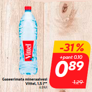 Allahindlus - Gaseerimata mineraalvesi Vittel, 1,5 l**