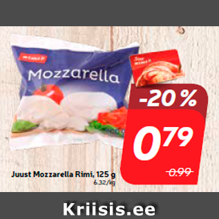 Allahindlus - Juust Mozzarella Rimi, 125 g