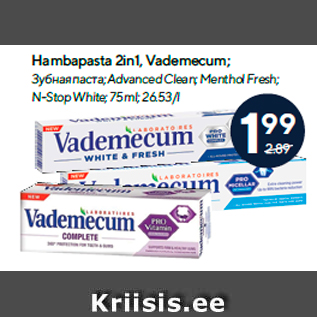 Allahindlus - Hambapasta 2in1, Vademecum