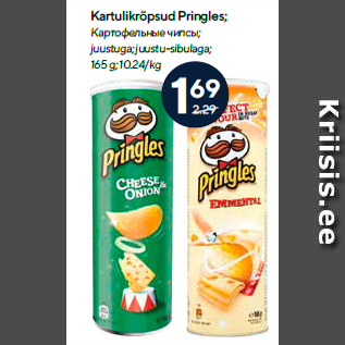 Allahindlus - Kartulikrõpsud Pringles