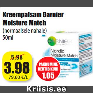 Allahindlus - Kreempalsam Garnier Moisture Match