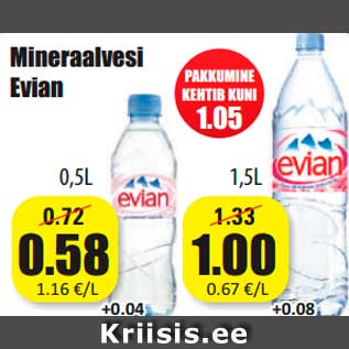 Allahindlus - Mineraalvesi Evian