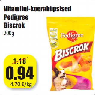 Allahindlus - Vitamiini-koeraküpsised Pedigree Biscrok 200g