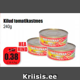 Allahindlus - Kilud tomatikastmes 240g