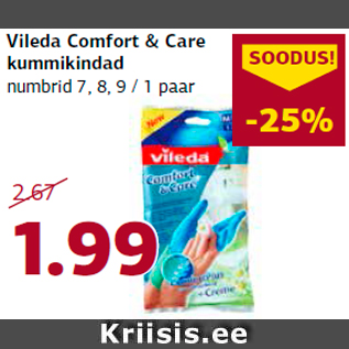 Allahindlus - Vileda Comfort & Care kummikindad