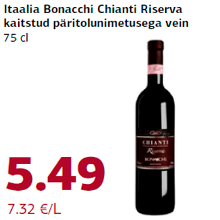 Allahindlus - Itaalia Bonacchi Chianti Riserva kaitstud päritolunimetusega vein 75 cl