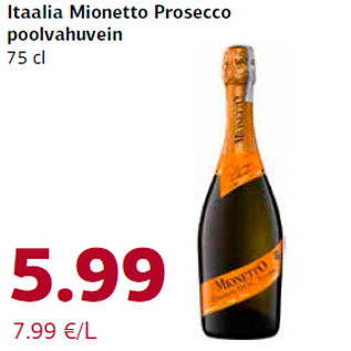 Allahindlus - Itaalia Mionetto Prosecco poolvahuvein 75 cl