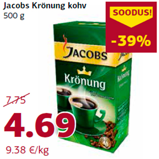 Allahindlus - Jacobs Krönung kohv 500 g