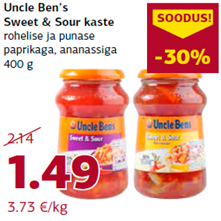 Allahindlus - Uncle Ben’s Sweet & Sour kaste