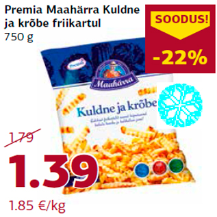 Allahindlus - Premia Maahärra Kuldne ja krõbe friikartul 750 g