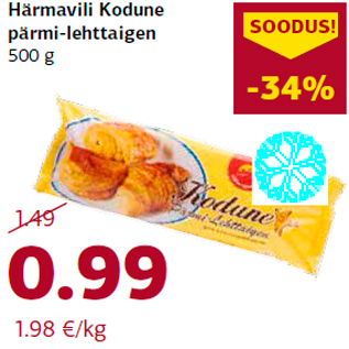 Allahindlus - Härmavili Kodune pärmi-lehttaigen 500 g