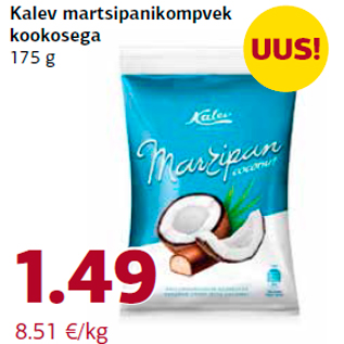 Allahindlus - Kalev martsipanikompvek kookosega 175 g