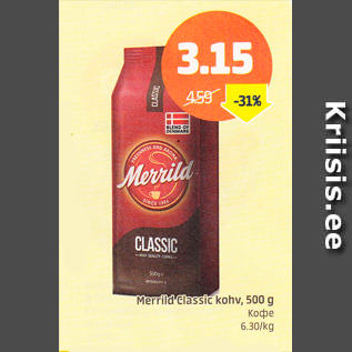 Allahindlus - Merild Classic kohv, 500 g