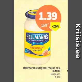 Allahindlus - Hellmann´s Original majonees, 420 ml