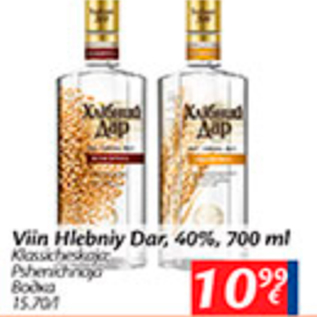 Allahindlus - Viin Hlebniy Dar, 40%, 700 ml