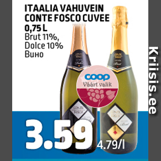 Allahindlus - ITAALIA VAHUVEIN CONTE EOSCO CUVEE 0,75 L