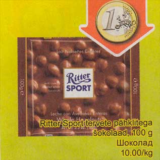 Allahindlus - Ritter Sport tervete pähklitega šokolaad, 100 g