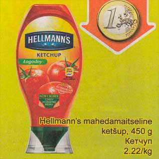 Allahindlus - Hellmann´s mahedamaitseline ketšup, 450 g