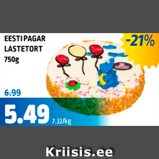 Allahindlus - EESTI PAGAR LASTETORT 750 g