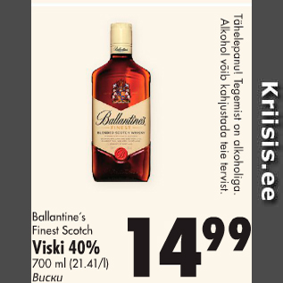 Allahindlus - Ballantine´s Finest Scotch Viski