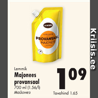 Allahindlus - Lemmik Majonees provansaal 700 ml