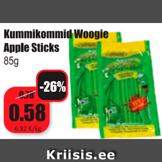 Allahindlus - Kummikommid Woogie apple Sticks 85 g