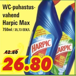 Allahindlus - WC-puhastusvahend Harpic Max