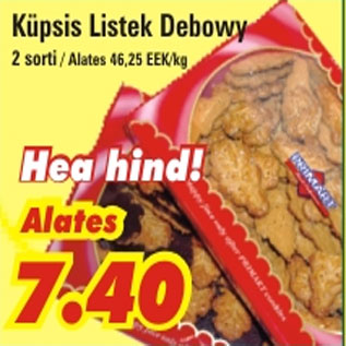 Allahindlus - Küpsis Listek Debowy