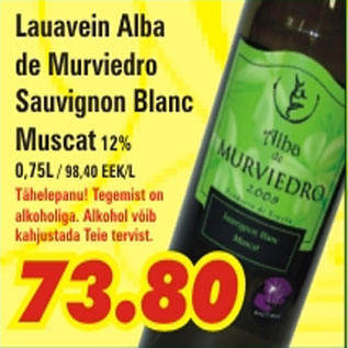 Allahindlus - Lauavein Alba de Murviedro Sauvignon Blanc Muscat