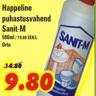 Allahindlus - Happeline puhastusvahend Sanit-M