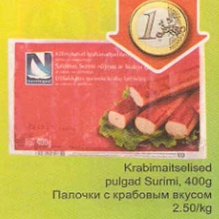 Allahindlus - Krabimaitselised pulgad Surimi