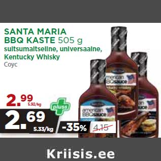 Allahindlus - SANTA MARIA BBQ KASTE