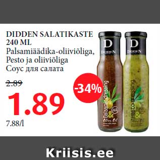 Allahindlus - DIDDEN SALATIKASTE 240 ML